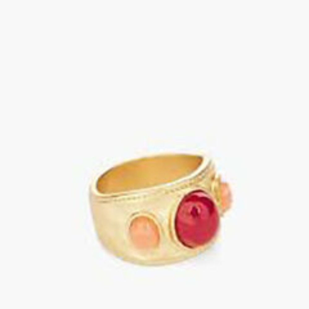 Chico's Austyn GOLD CABOCHON BREEZY SUMMER COCKTAIL RING 7 8 NWT 39